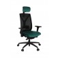 Fotel biurowy Valio tapicerowany tkaniną welurową w kolorze butelkowej zieleni Magic Velvet MV16