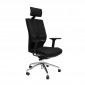 Czarny fotel rehabilitacyjny Elegance w tkaninie T24 z chromowaną podstawą meteora
