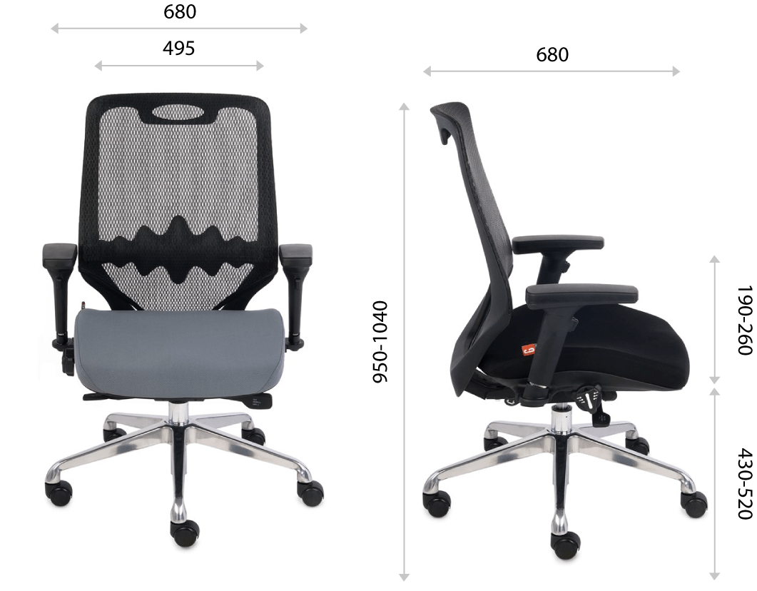Wymiary produktu Krzesło biurowe Futura 3S PLUS
